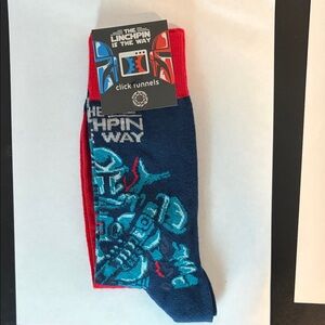 Blue and Red Men's Casual Socks